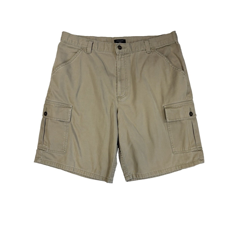 Dockers Men's 36 Beige Classic Casual Streetwear Cotton Cargo Shorts‎ Utility